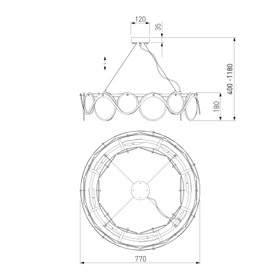 Умный подвесной светильник 354/8 Smart (322/8), E14х8