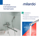 Смеситель для ванны и раковины 35к Milardo POLSB00M10 Поли (Poli) с душ. аксессуарами, пластик, ХРОМ