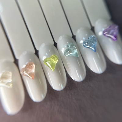 Zoo nail Фигурки объемные для дизайна Кристальные сердечки, 1860, 10шт