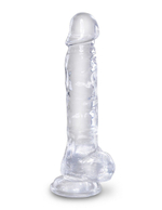 Прозрачный фаллоимитатор 8 Cock with Balls - 22,2 см. (Цвет: прозрачный)