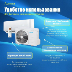 Сплит-система MDV серия Aurora Desing On/Off 09 панель Silver indoor (кондиционер настенный) MDSA-09HRN8/MDOA-09HN8
