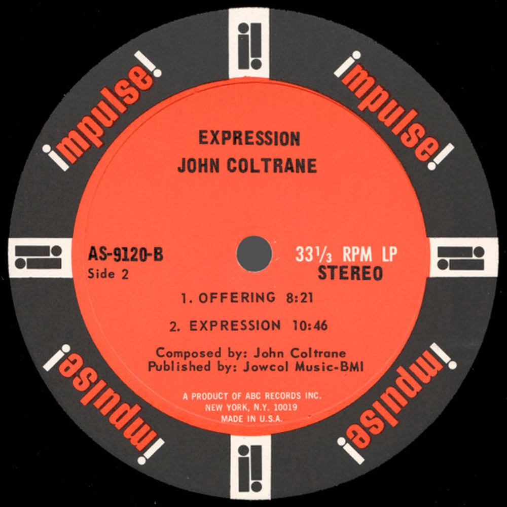 John Coltrane - Expression - Unplayed, US OG Impulse Stereo