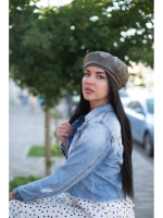 Берет весенний кожаный из экокожи