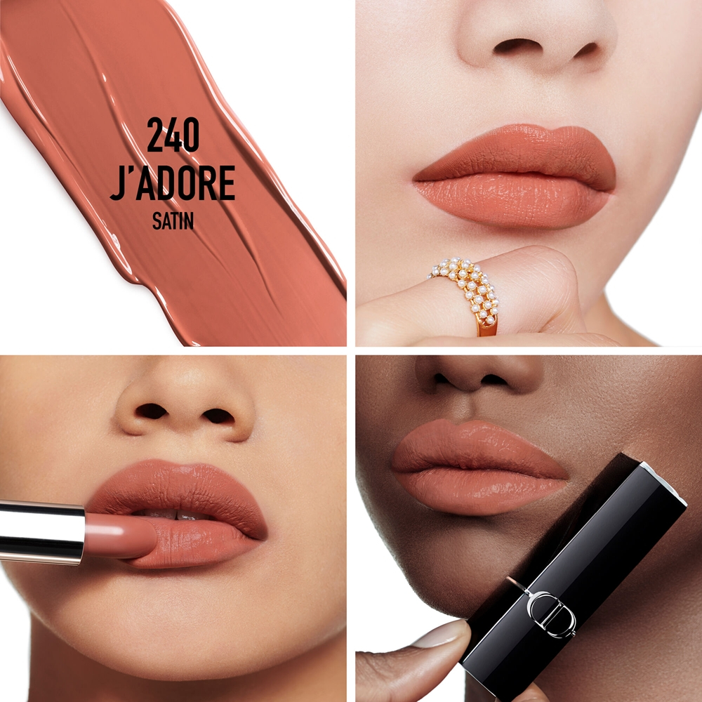 DIOR Rouge Dior - Помада для губ с долгим сроком носки, флакон с возможностью пополнения. оттенок 240 J'adore Satin, 3 g