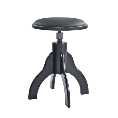 K&M 13850-200-20 стул для пианиста круглый, черный, кожзам, поворотный шпиндель 485 - 625 мм