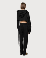 RICK OWENS DRKSHDW ХУДИ ЧЕРНАЯ ЖЕНСКАЯ УКОРОЧЕННАЯ