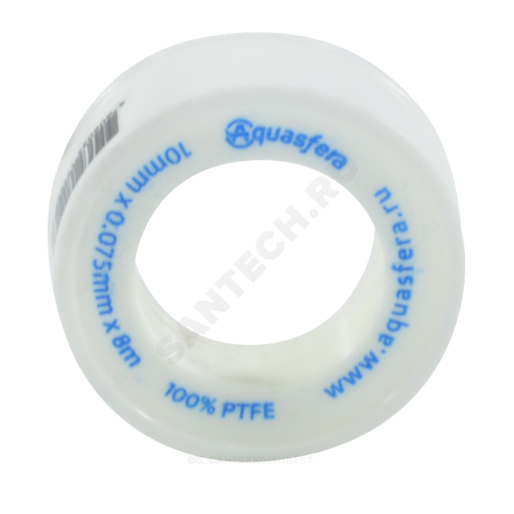 Лента ФУМ PTFE 6020 10ммх0,075ммх8м катушка среда: вода Aquasfera 6020-01