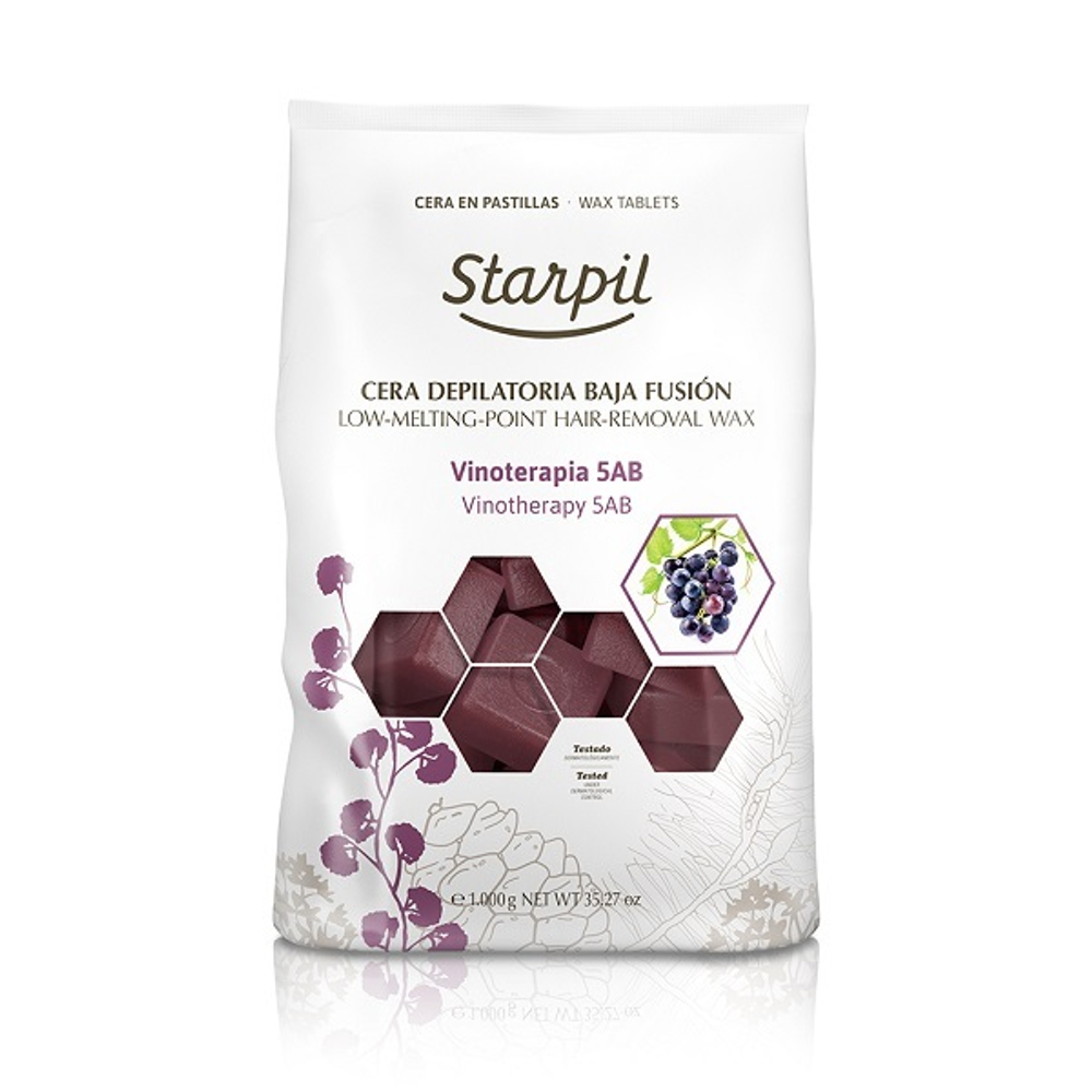 Воск горячий в брикетах Starpil Extra Вино 1000г