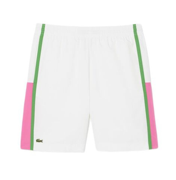 Мужские теннисные шорты Lacoste Sport Colourblock Panels Lightweight - white/fushia pink/billiard green
