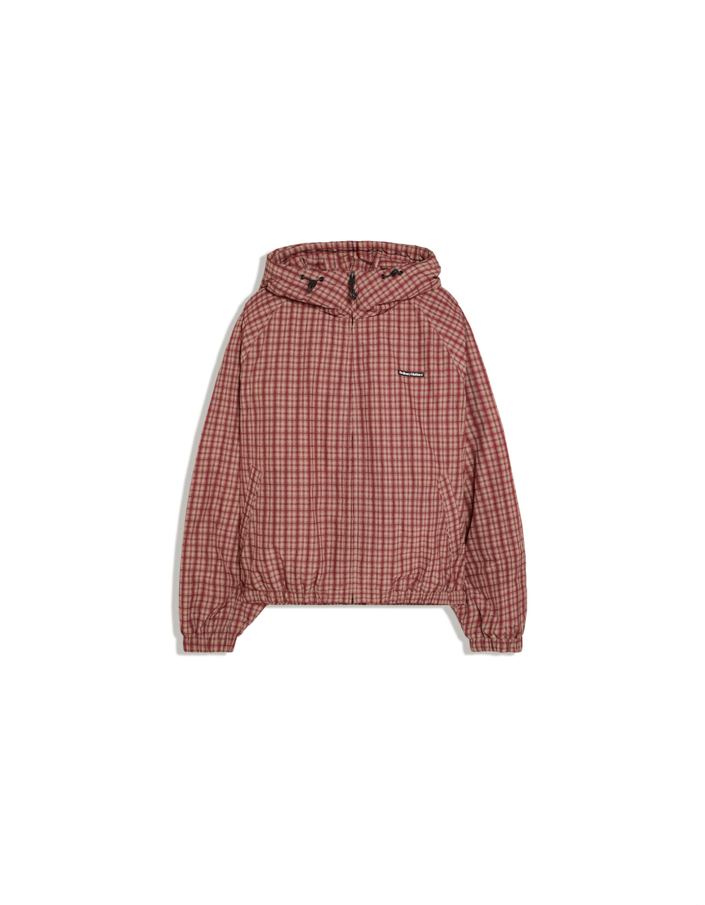 Мужская клетчатая куртка с капюшоном - BERSHKA