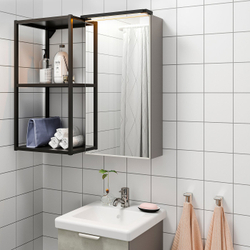 IKEA SILVERGLANS  (ИКЕА СИЛВЕРГЛАНС)  -  Светодиодная подсветка для ванной - с регулировкой яркости, антрацит 40 см