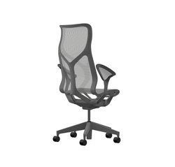 Кресло Herman Miller Cosm, высокая спинка, цвет Carbon, подлокотники «лепестки» (Leaf)