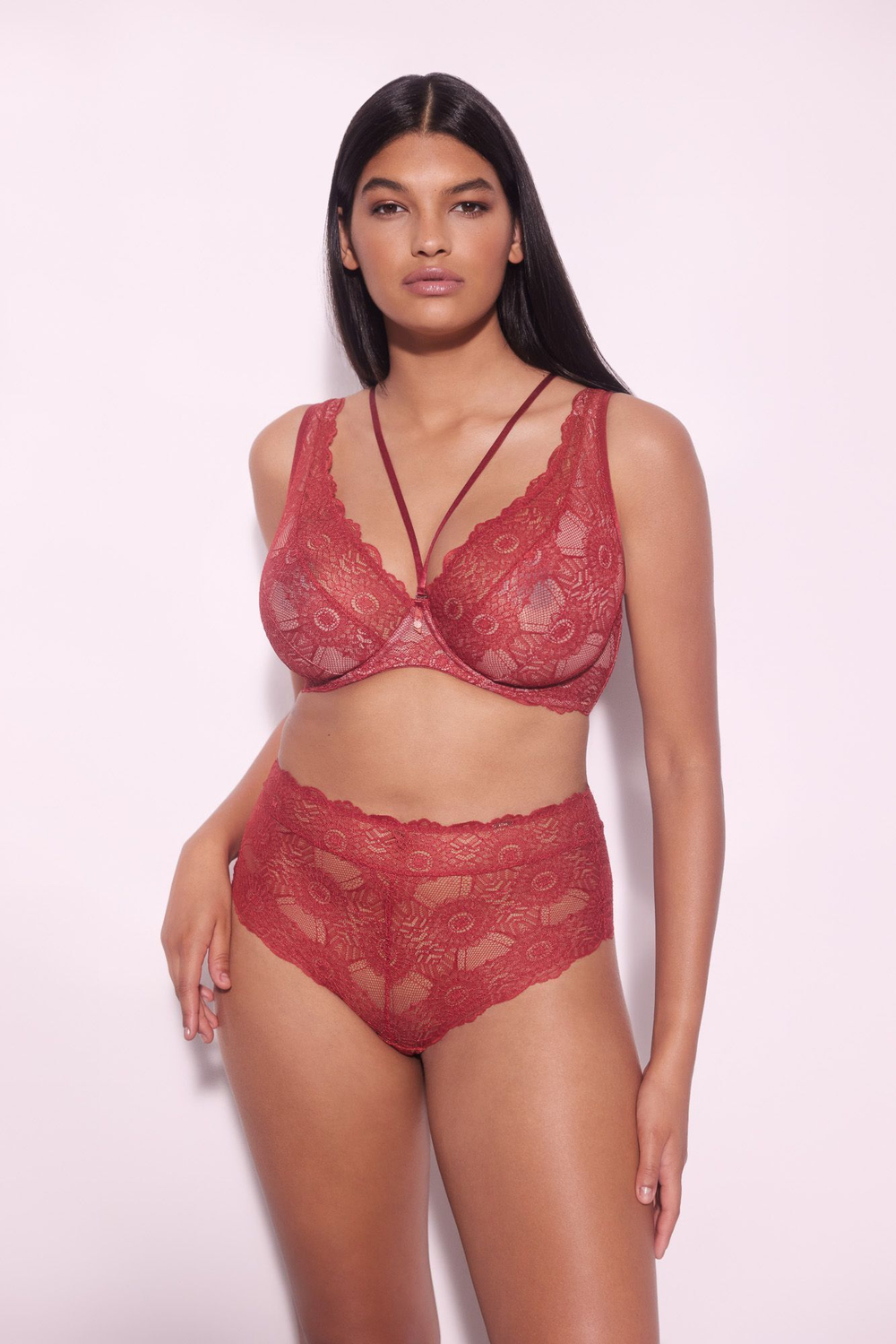 Бюстгальтер-бралетт Bohemian Vibe с мягкими чашечками +size (Размер: 90D) (Цвет: терракотовый)