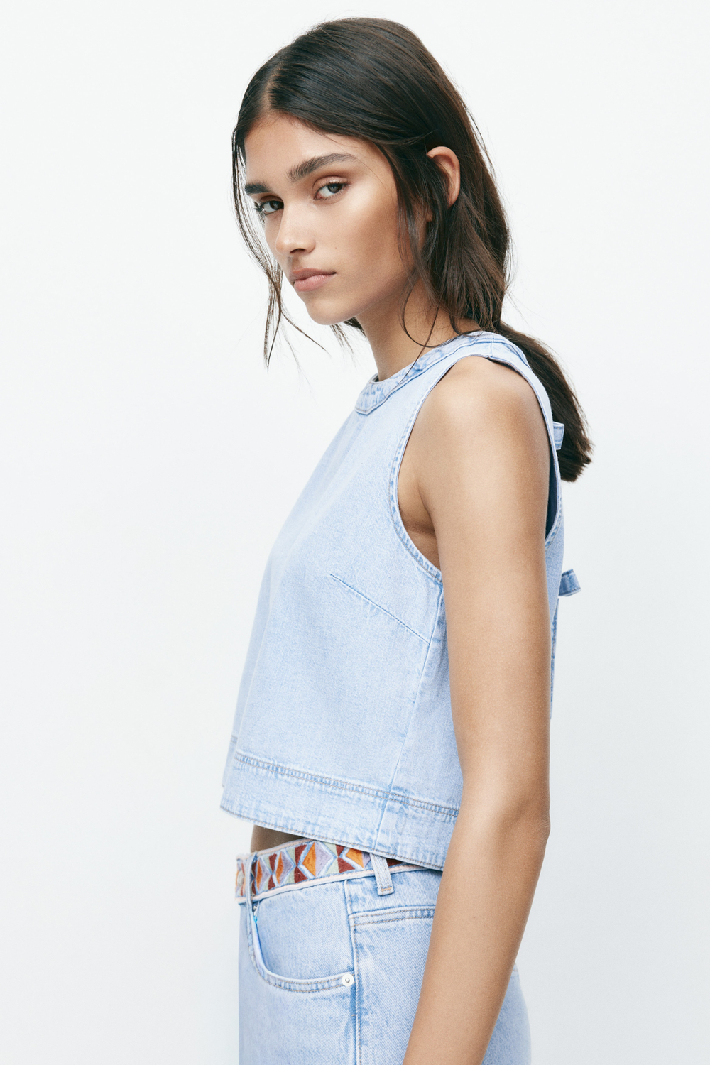Джинсовый топ с открытой спиной - H&M