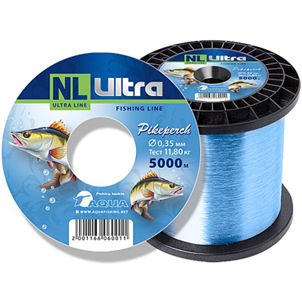 Леска NL ULTRA PIKE 0,35 мм в размотке 5000 м, цвет светло-голубой