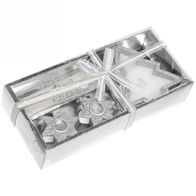 Свечи новогодние «Исполнение желаний» 18.5x8.5x4 см, серебро