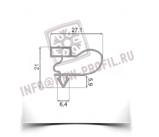 Уплотнитель для торгового холодильного шкафа Desmon 1590*660 мм по пазу(005 АНАЛОГ)
