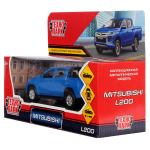 Модель ин. мет. "Mitsubishi L200" 13см, двери, багаж, синий, коробка L200-12-BU (Технопарк)