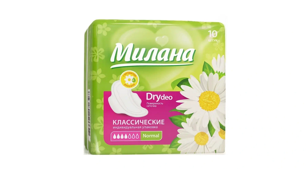 Прокладки женские МИЛАНА Классик Драй DEO normal 10шт