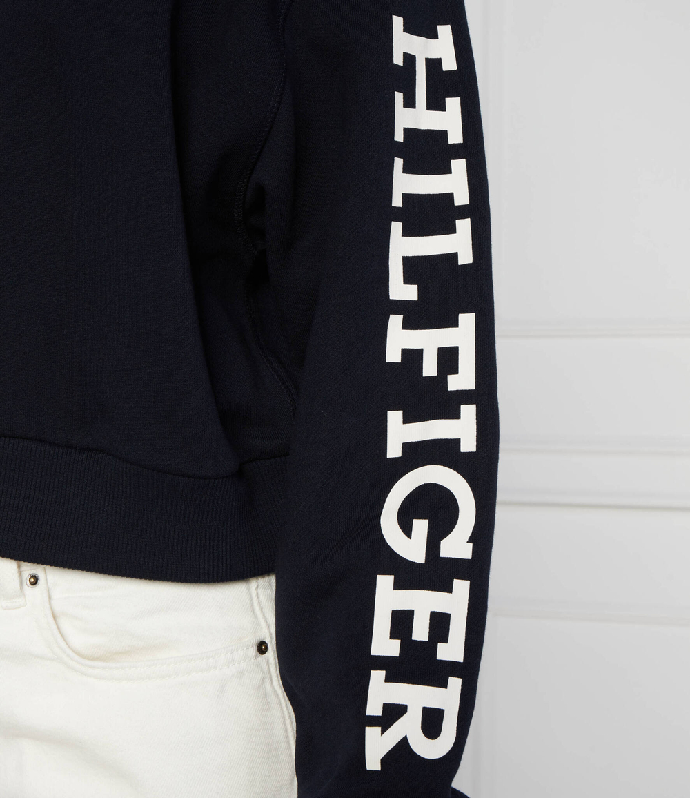 Худи REG MONOTYPE SLV CROP HOODIE Tommy Hilfiger - темно-синий(WW0WW39140)