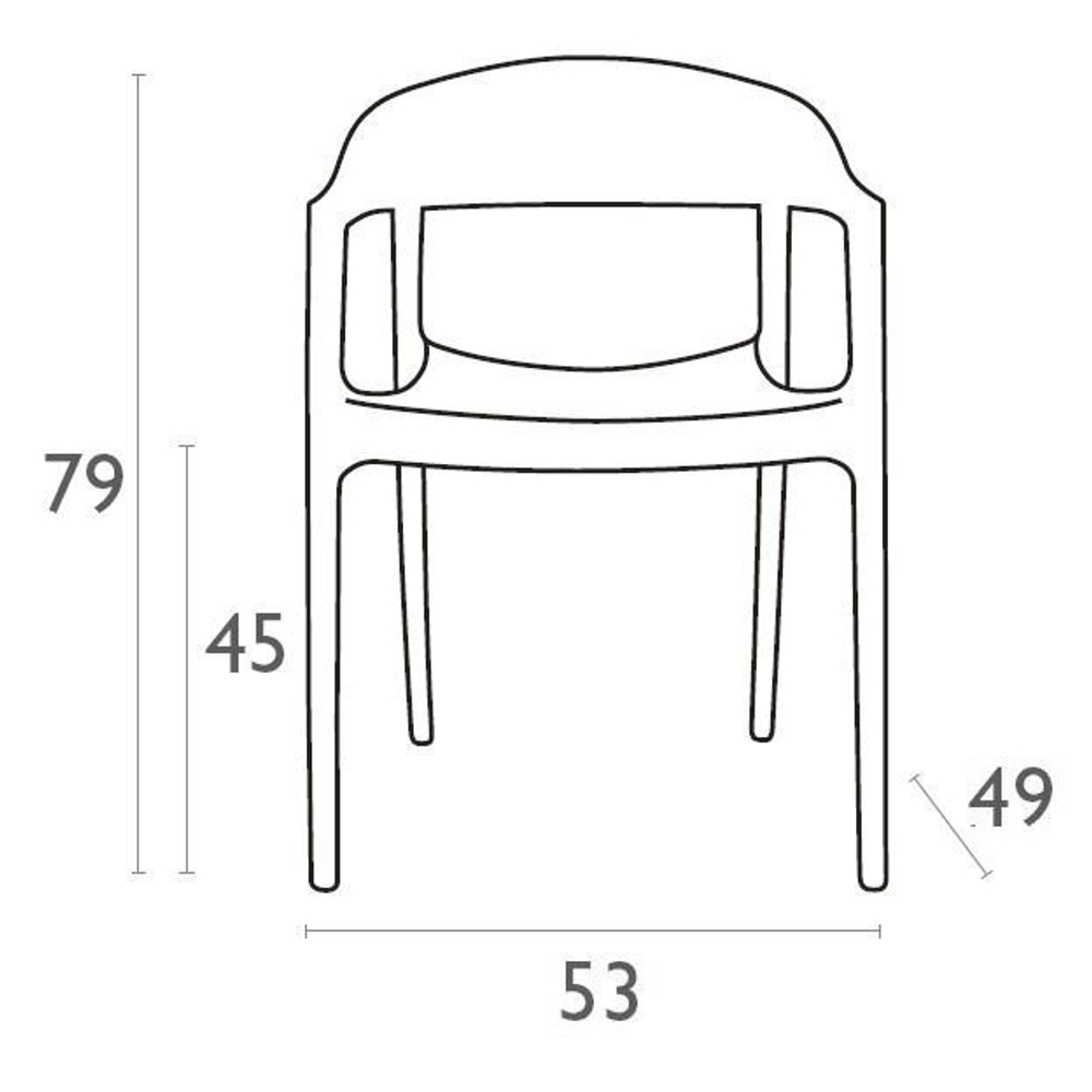 Комплект пластиковой мебели Siesta Contract Sky Folding 60 Carmen, черный, прозрачный