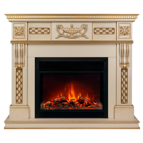 Каминокомплект Real Flame Corsica Lux 25,5/26 WT с очагом Moonblaze Deluxe Black