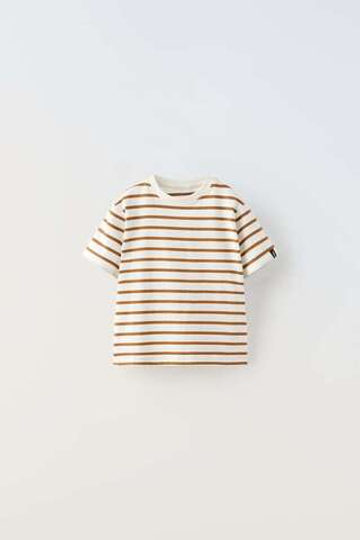 ZARA ФУТБОЛКА В ПОЛОСКУ, ОХРА