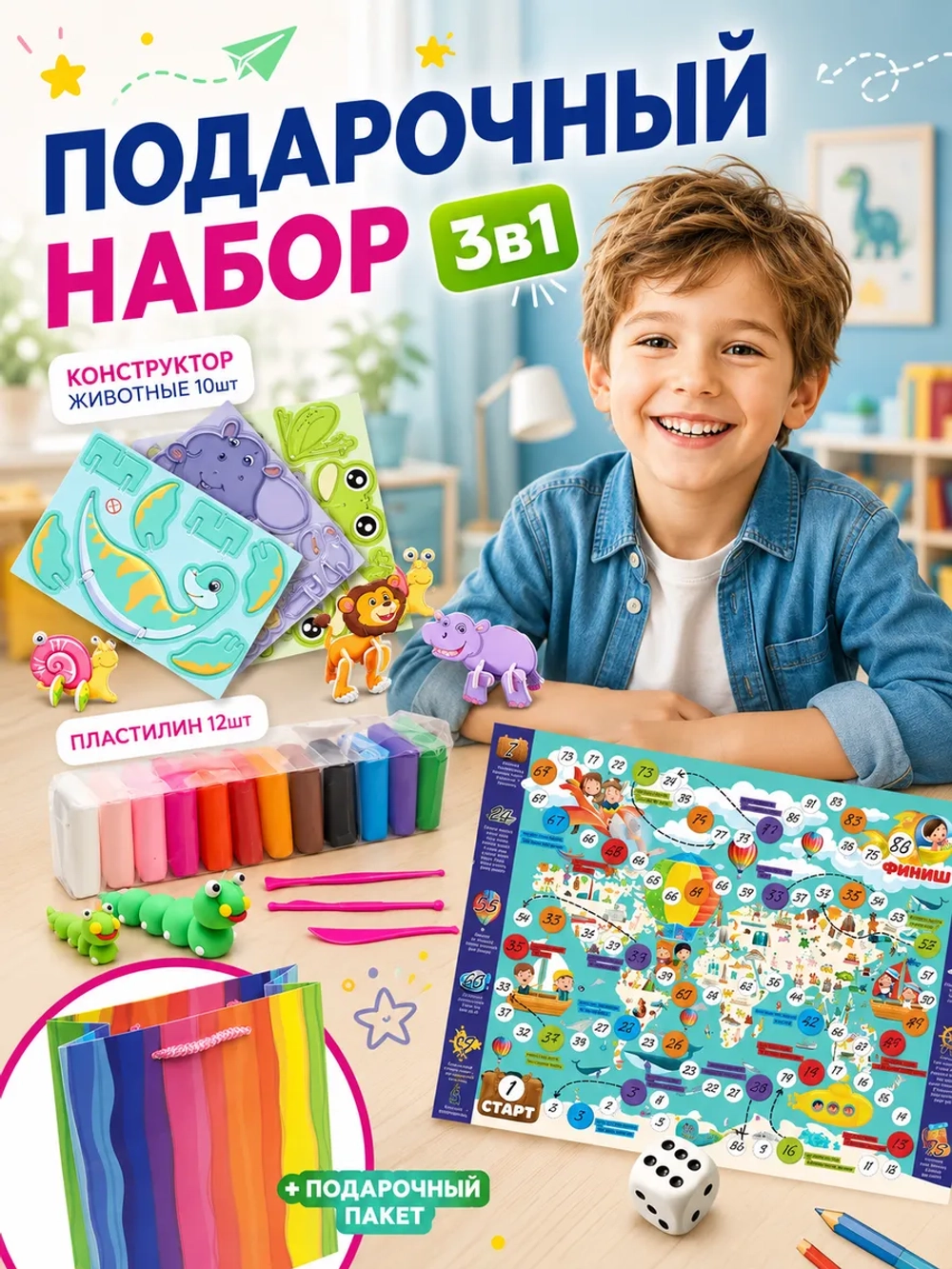Подарочный набор 3в1 "Твори. Играй", арт. 01707