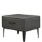 Прикроватная тумбочка Berli с выдвижным ящиком в серой обивке из экокожи