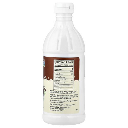 NuNaturals, концентрированный какао-сироп, подслащенный стевией, 0,47 л (16 жидк. унций)