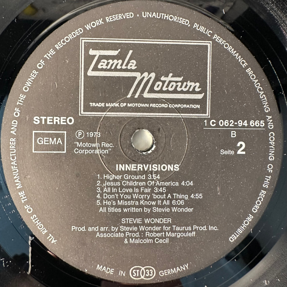 Stevie Wonder ‎– Innervisions (Германия 1973г.)