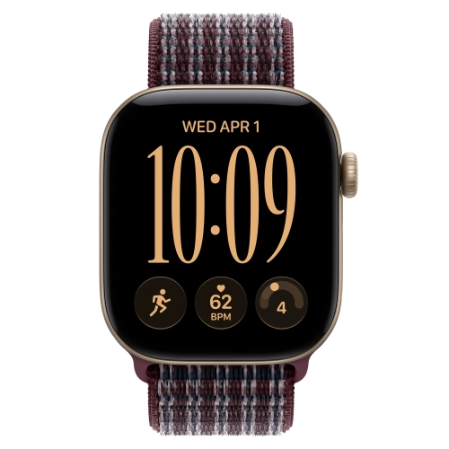 Умные часы Apple Watch Series 12 GPS, 42mm, Light Gold Aluminum Case with Burgundy Plaid Sport Loop