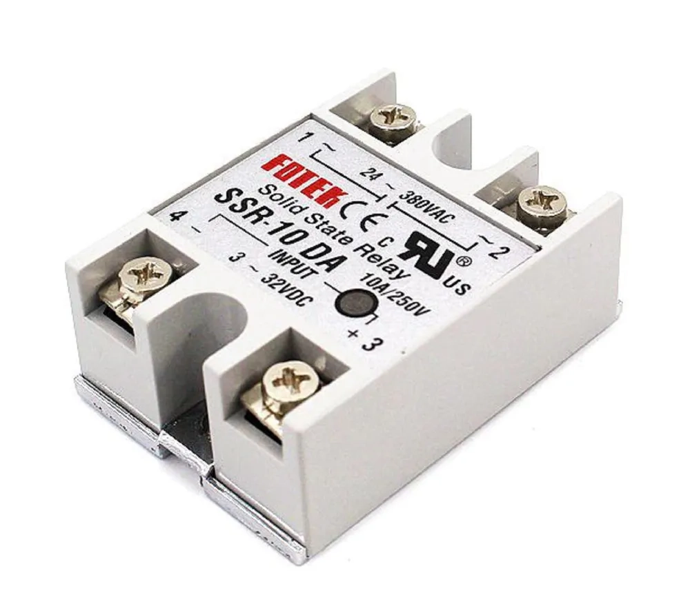 Твердотельное реле SSR-10DA (10A 380VAC, управление от 3 до 32VDC)