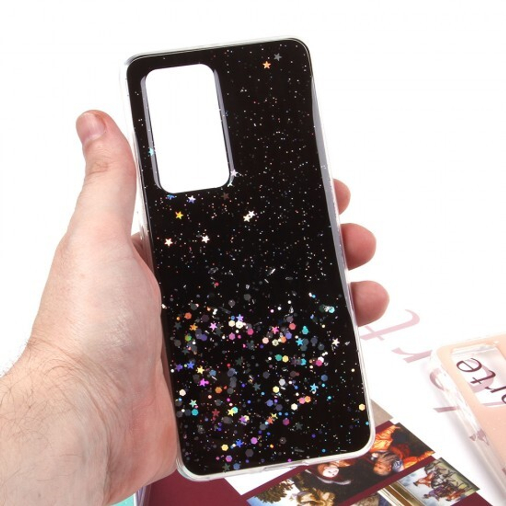 Чехол ТПУ с блестками для Huawei P40 Pro, 011057 Мятный