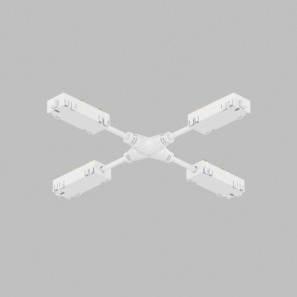 Токопровод X-образный центральный Denkirs SMART UNI TR2116-WH