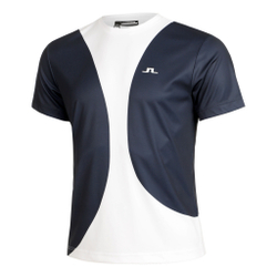 Мужское теннисное поло JLindeberg Big Spots T-Shirt Men - White, Dark Blue