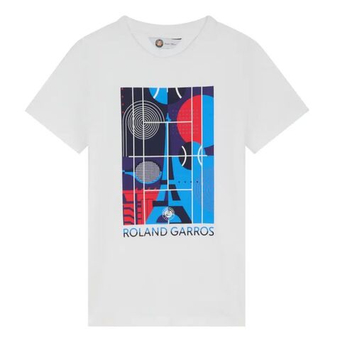 Футболка для мальчика теннисная Roland Garros Eiffel Court Boys - white