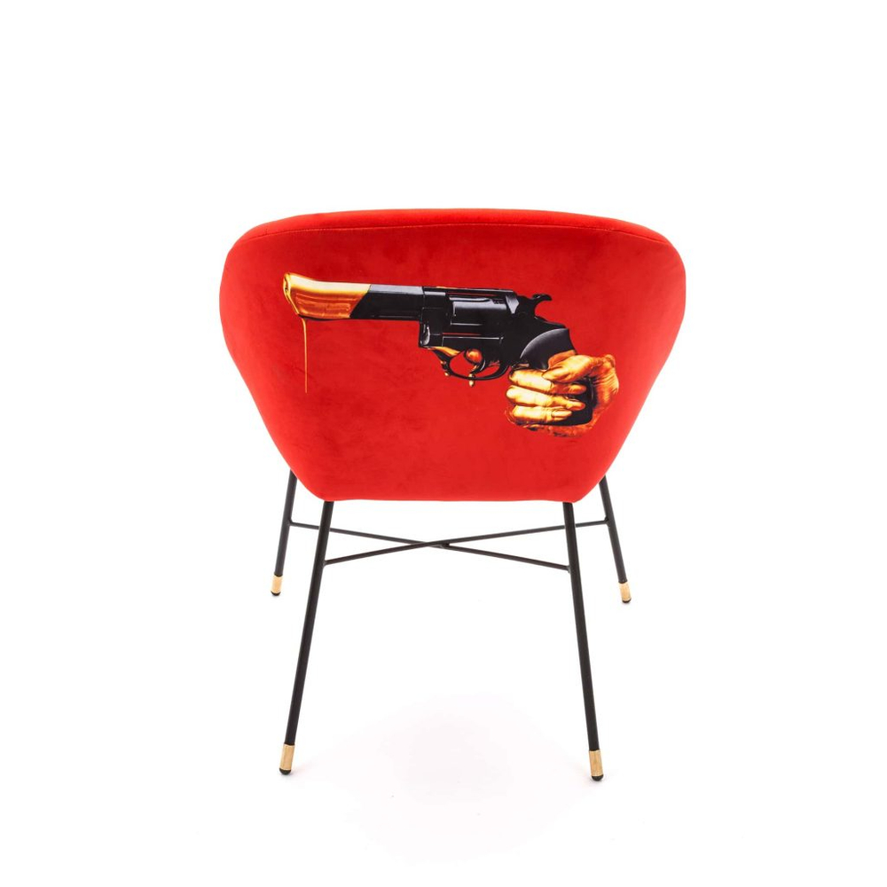 Обеденный стул Seletti Revolver, красный, черный