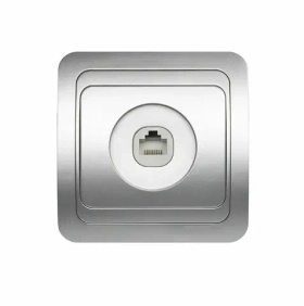 Розетка компьютерная RJ-45 1-местная серебро "Марс" (SBE-02s-S1-RJ)