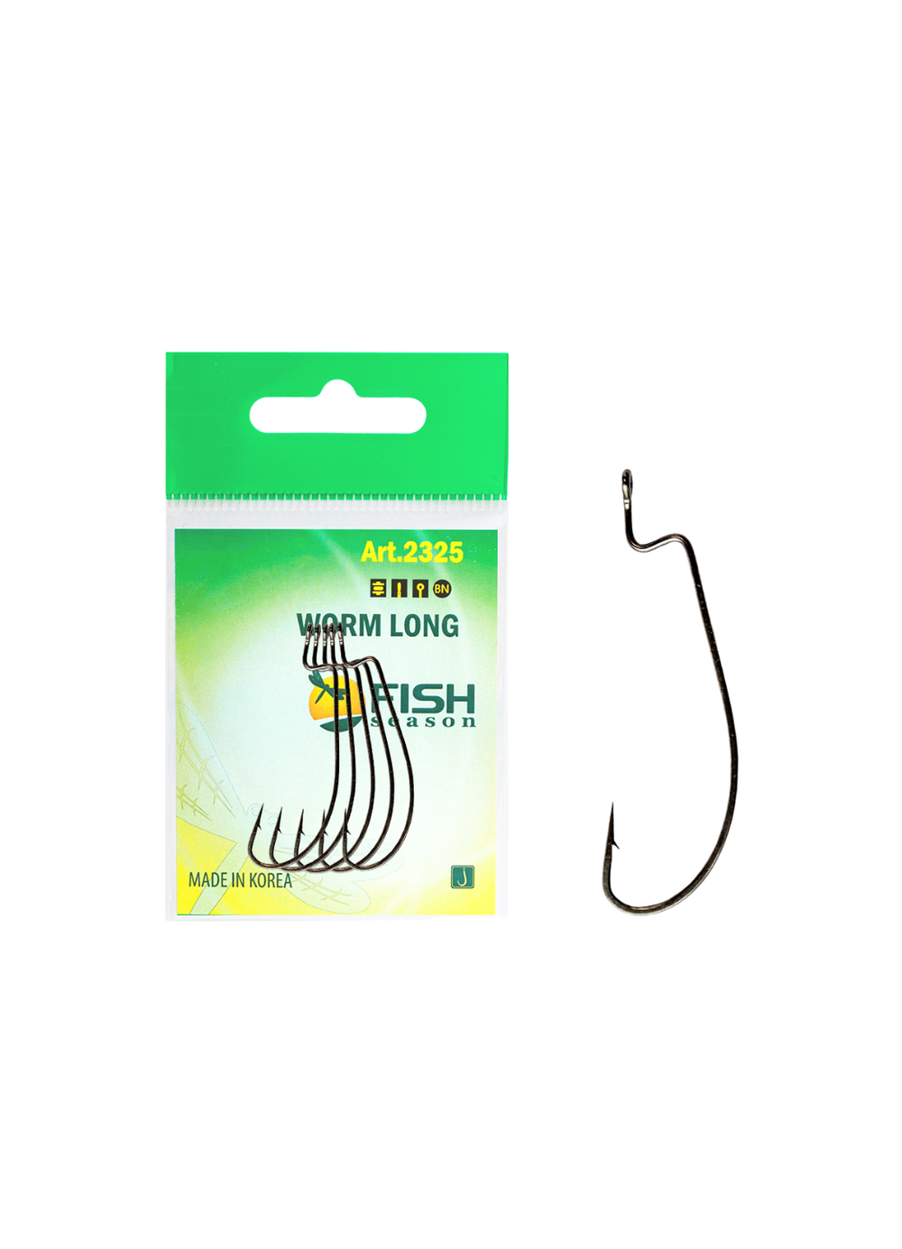 Крючок рыболовный Fish Crystal (офсет) WORM LONG 2325 №1 (5 упаковок)