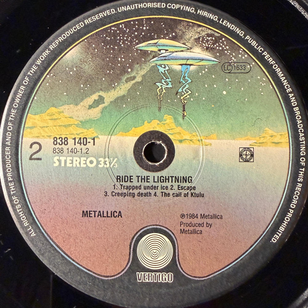 Metallica – Ride The Lightning (Европа 1989г.) Т