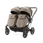 Детская универсальная коляска Adamex LEO DUO Deluxe (2в1) DUO-SA9 - Темно-бежевая экокожа
