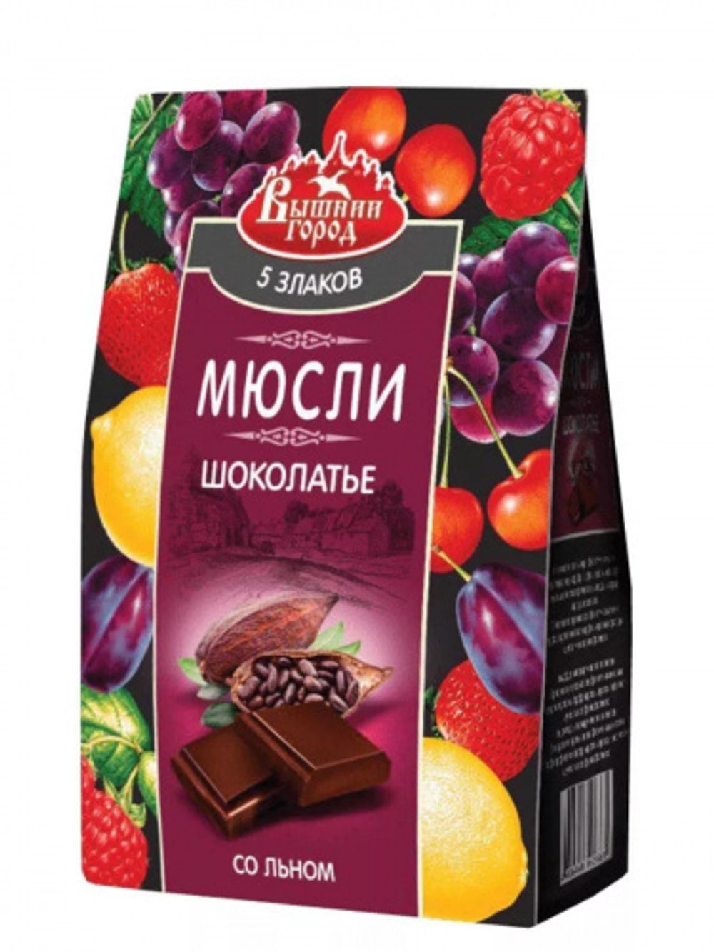 Мюсли "Вышний город" "Шоколатье" 5-злаков со льном, 300 гр.
