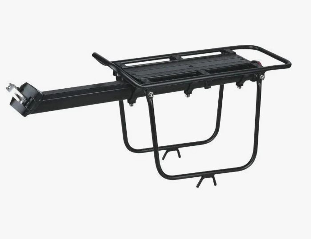 Багажник TRIX задний, консольный, 20"-29", алюминиевый, регулируемый по длине, под сумку-штаны, с быстросъемным креплением за подседельный штырь, черный