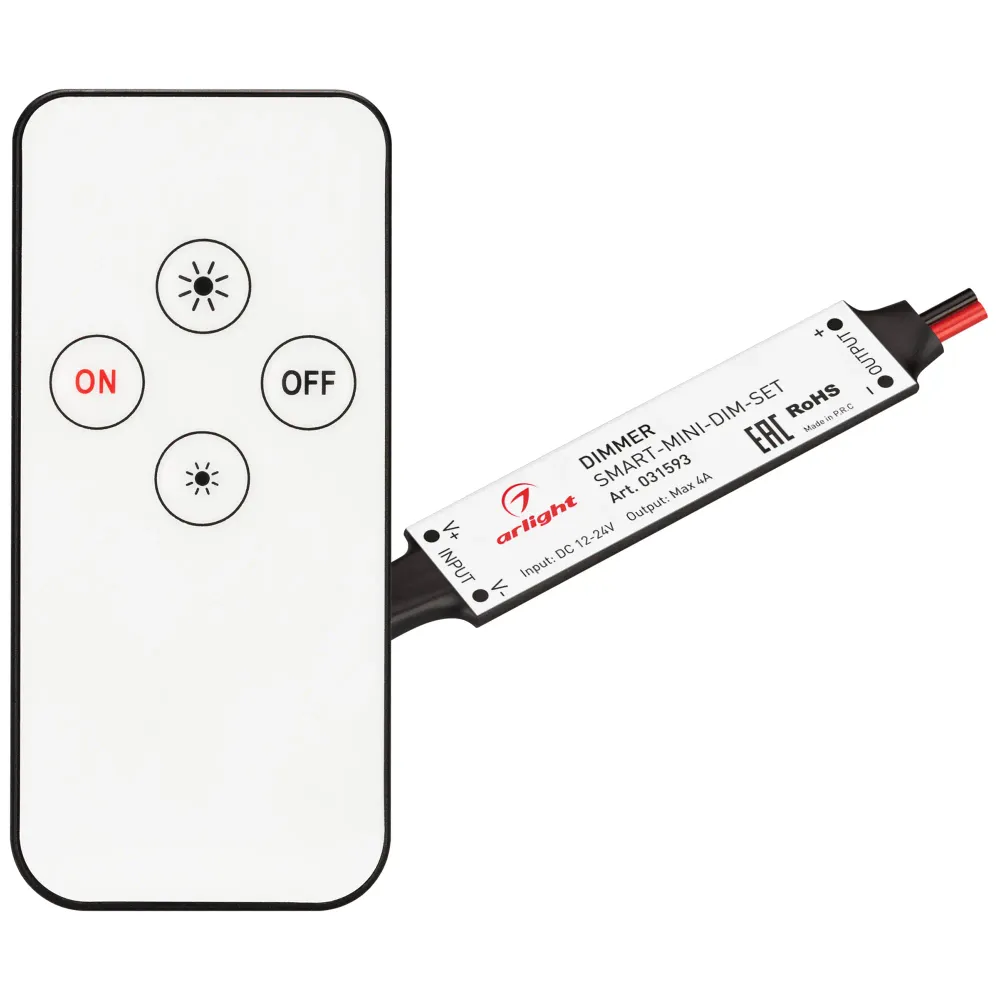 Диммер SMART-MINI-DIM-SET (12-24V, 1x4A, ПДУ 4кн, IR) (Arlight, IP20 Пластик, 5 лет) Диммер SMART-MINI-DIM-SET (12-24V, 1x4A, ПДУ 4кн, IR) (Arlight, IP20 Пластик, 5 лет)