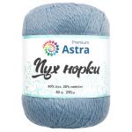 Пряжа Astra Premium (Астра Премиум) Пух норки / уп.1 мот. по 50 г, 290 м, 064 серо-голубой