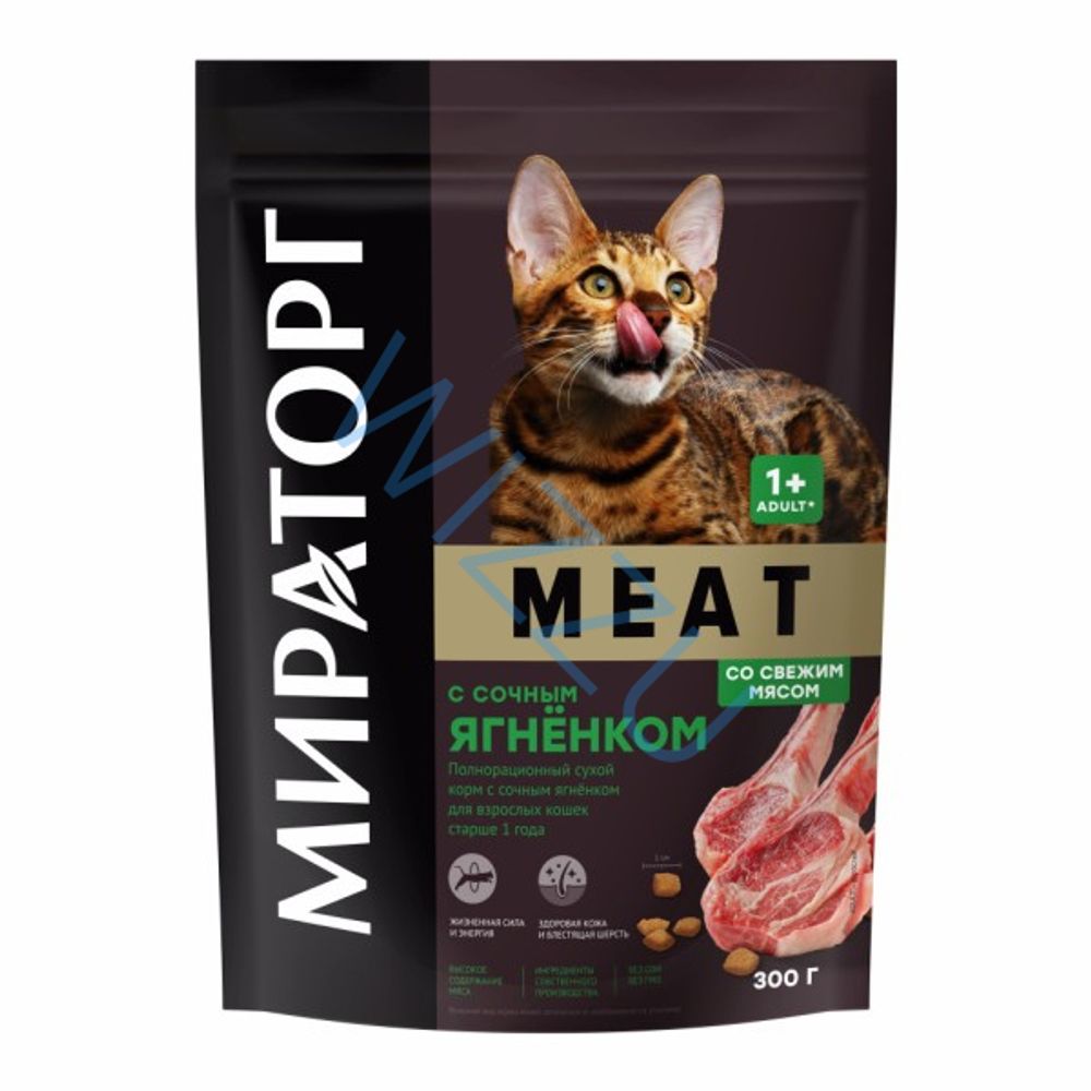 Корм сухой WINNER MEAT полнорацион с сочн ягненк для взр.кошек старше 1г 300гр