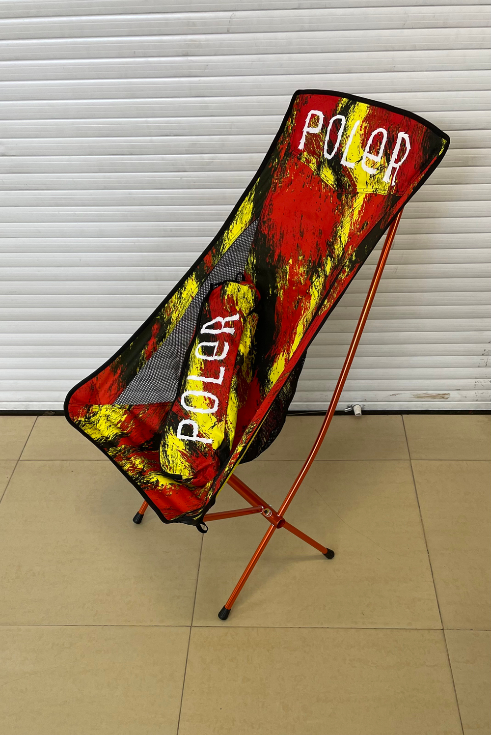 Кресло туристическое POLER STOWAWAY CHAIR - Fire red складное, высокая спинка, до 120 кг. Под заказ.