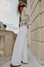 ПРЯМОЙ БЛЕЙЗЕР ИЗ СМЕСОВОГО ЛЬНА С ВЫТАЧКАМИ — ZARA