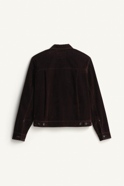 ZARA ДЖИНСОВАЯ УКОРОЧЕННАЯ КУРТКА ИЗ ФЛОКА, КОРИЧНЕВЫЙ